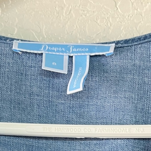 Draper James Chambray Ruffle Wrap Romper - Picture 12 of 12